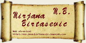 Mirjana Birtašević vizit kartica